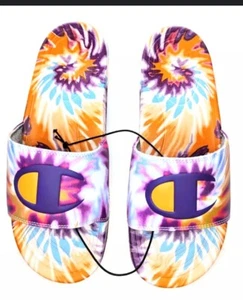 Champion Damen IPO Krawatte gefärbte Slide-Sandalen Magenta/Orange/Blau US-Größen 10 - Bild 1 von 5