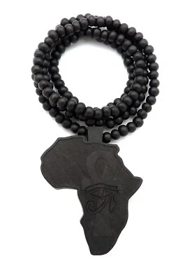 Colgante Hip Hop Ankh en África Continente 6mm 30" Collar de Cuentas de Madera XJ258 Foto 1 de 4