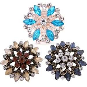 Broche Botón Marquesa Dije Flor Broche 18 mm Estrás Personalizado Marquesa - Imagen 1 de 12