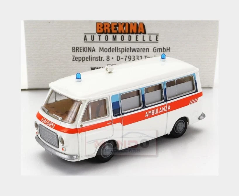 1:87 BREKINA PLAST Fiat 238 Minibus Ambulanza 1966 White BRE34415 - Immagine 1 di 2
