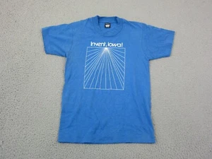 Vintage Screen Stars Shirt Kids Large 14-16 Blue T Tee Single Stitch Invent Iowa - Picture 1 of 19