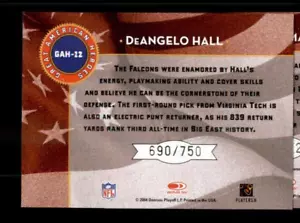 2004 Leaf Rookies & Stars Great American Heroes White #GAH22 DeAngelo Hall /750 - Picture 1 of 1