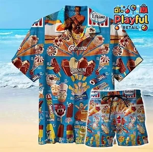 Ice Cream Shirts For Men 3d Printed Men's Hawaiian Shirt, Ice Cream Ugly Shirt - Picture 1 of 5