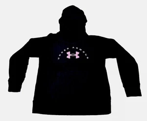 ✅ $40 Under Armour Black Hoodie Girls M Rival Grx Fleece Sweatshirt Pockets 💯 - Picture 1 of 4