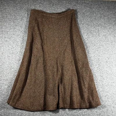 Lauren Ralph Lauren Wool Blend Full Midi Skirt Womens 12 Brown Side Zip Lined - Image 1 of 4
