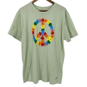 The Phluid Project T-Shirt neu ohne Etikett salbeigrün Blumen Peace Zeichen Grafik Größe XL - Bild 1 von 3