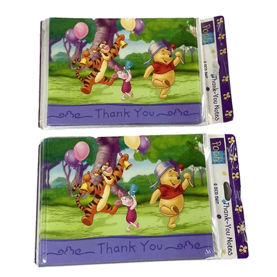 WINNIE The POOH 2 Packs of 8 Thank You Notes w/Envelopes Hallmark Disney USA - Image 1 of 3