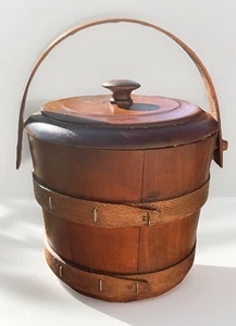 Cubo de hielo de madera rústico vintage Firkin - Imagen 1 de 11