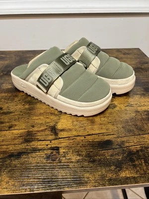 UGG MAXXER STRAP SLIDE -MOSS GREEN NYLON / SUEDE -MEN US 12 Never Worn No Box - Image 1 of 4