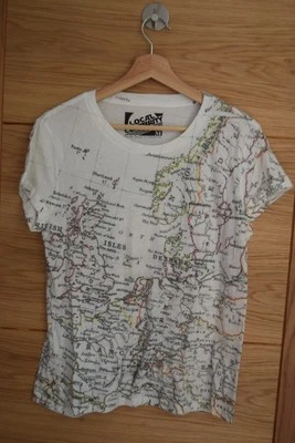 CAMISETA CUELLO REDONDO MAPA CELEBRIDAD LOCAL TALLA UK 12 EU 40 C16 Foto 1 de 4