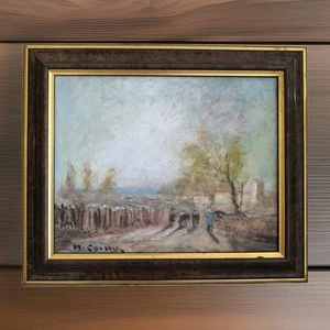 Michel CORNU (1950- ) "La sortie du troupeau le matin " huile sur panneau Lyon - Picture 1 of 22