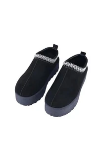 Weeboo Platform Embroidered Trim Slip-On Boots - Picture 1 of 3