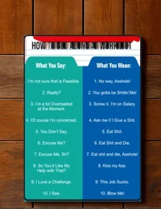 Metal Sign "How To Get Along At Work List" 8" x 12" Indoor Outdoor Decorative - Picture 1 of 1