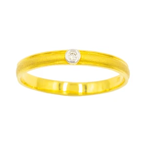 Anillo de diamante único oro 9k 1,6 gramos diamante natural 0,02 quilates... - Imagen 1 de 6