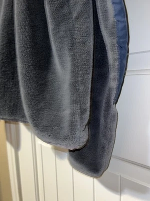 LL Bean Mens Med/Reg Hi Pile Fleece Full Zip Jacket Outdoor Zip Gray/Blue - Image 1 of 4