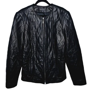 Vintage Y2K Classiques Entier Leather Jacket Quilted 6 Butter Soft Bomber Zip Up - Picture 1 of 14