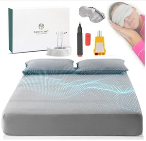 King Size Grounding Sheets for Earthing Fitted Bed with 15 ft Cord, Mask, Tester - Picture 1 of 11