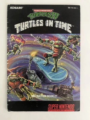 Snes TMNT Turtles In Time IV Game Manual Konami Instruction Booklet Intact - Image 1 of 4