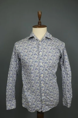 Eton Multi Floral Cotton Slim Fit Collared Button-Up Dress Shirt Size 40 / 15.75 - Image 1 of 4