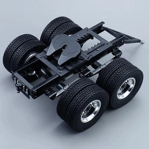 Metal 2 Axles Trailer Traction Fifth-wheel 1:14 For Tamiya RC Truck SCANIA 770S - Picture 1 of 12