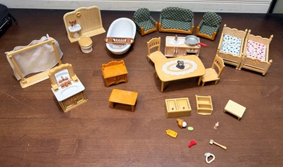 Calico Critter Dollhouse Furniture lot Living Room Bathroom Kitchen bedroom - Image 1 of 4