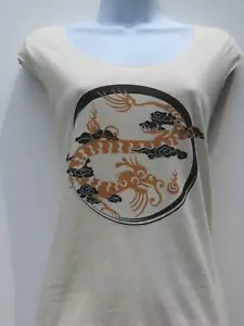 NEW American Apparel ORGANIC Asian red gold dragon top - Picture 1 of 1