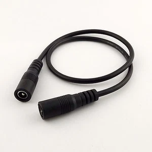 5.5 x 2.1mm Female Socket To Female CCTV DC Power Supply Adapter Cable 2ft 18AWG - Picture 1 of 5