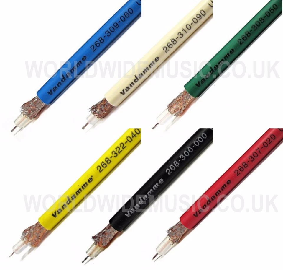 Van Damme Standard 75 Ohm Plasma Grade Video Coaxial (Co-ax) Cable - 6 Colours - Image 1 of 1