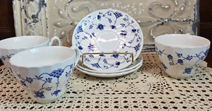 Vtg Set of 3 The Georgian Collection Churchill England Tea Cups & Saucers 12 oz - Picture 1 of 7