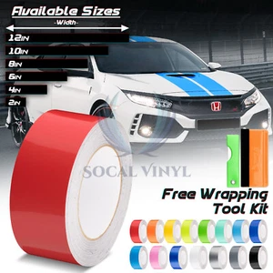 Gloss Color Racing Stripes Vinyl Wrap For Honda Civic Stripe Sticker 10FT / 20FT - Picture 1 of 6