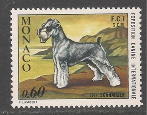 Monaco #910 (A217) VF MNH - 1974 60c Schnauzer / International Dog Show - Picture 1 of 1