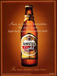AMSTEL BEER AD #14 RARE 1999 OOP "SORRY, WE'RE FROM AMSTERDAM. WE DIDN'T KNOW.." - Picture 1 of 2