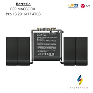 BATTERIA ricambio per Apple Macbook Pro A1706 13" 2016 2017 A1819 pari originale - Imagen 1 de 5
