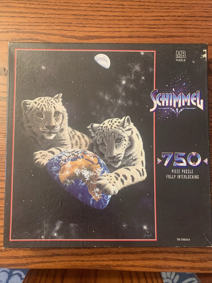 Schimmel Jigsaw 750 piece puzzle THE EMBRACE  Snow Leopards 1996 MB NEW in box - Image 1 of 1
