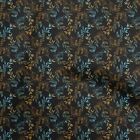 oneOone Cotton Flex Black Fabric Leaves Fabric For Sewing Printed-nuS