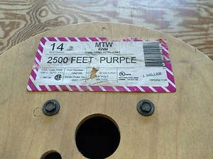 ALAN WIRE 14-MTW-STR-PURPLE 14AWG TYPE MTW 600V 19 STRAND PURPLE WIRE 1X2500 - Picture 1 of 2