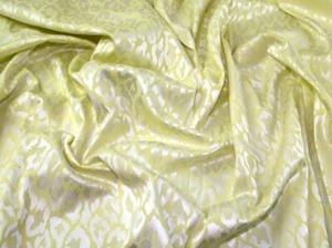 Minerva Stretch Woven Brocade Fabric Yellow - per metre - Picture 1 of 6