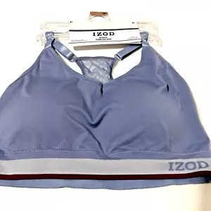 Sujetadores cómodos suaves sin costuras IZOD con almohadillas extraíbles, sujetador de encaje espalda deportiva - Imagen 1 de 6