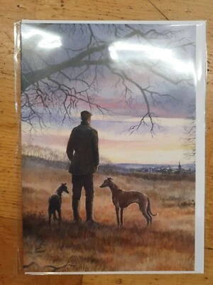 CAROLINE COOK Whippet greetings card Whippets birthday card dog blank cards HUNTING rabbiting