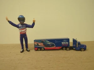VINTAGE NASCAR DALE JARRETT ACTION FIGURE 5" With Helmet & 1/64 Scale Semi HH04 - Picture 1 of 1