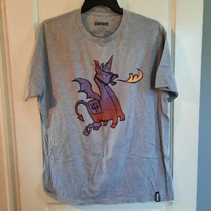 Mens Fortnite Gray Tshirt Purple Fire Llama Size XL - Picture 1 of 4