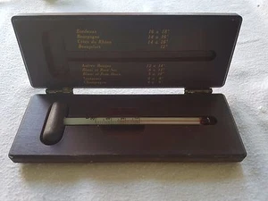 TERMÓMETRO DE VINO VINTAGE CAJA DE MADERA POUR SERVIN A LA JUSTE TEMPERATURA - Imagen 1 de 7