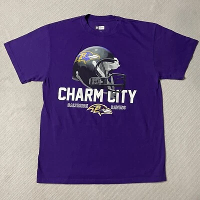 Baltimore Ravens Shirt Men Large Purple Charm City NFL Team Apparel Football AFC - Image 1 of 4