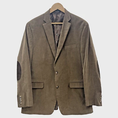 Blazer Ralph Lauren Pana Para Hombre 44L Marrón Coco 2 Botones Codo Parche Chaqueta Foto 1 de 4