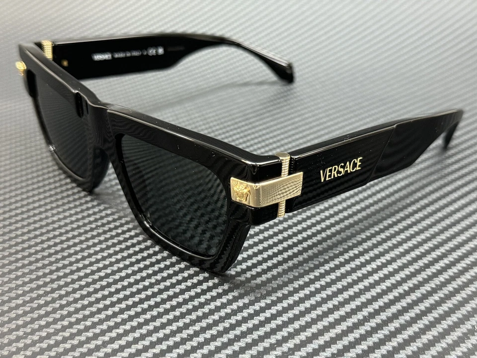 VERSACE VE4464 GB1 87 Black Grey Men's 55 mm Sunglasses