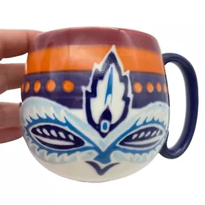 Anthropologie Boho Feder Eule Kaffeetasse Tasse 10oz Keramik Topfbauch - Bild 1 von 6