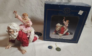 Kurt Adler Fabriche Grandpa Santa's Piggy Back Christmas Figurine KSA - Picture 1 of 19