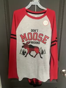 Wonder Nation Boys Moose Glow in the Dark Pajama W Fleece Bottoms Sz XXL (18) - Picture 1 of 3