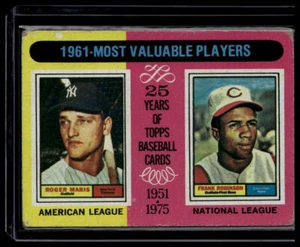 1975 Topps #199 1961 MVPs (Roger Maris / Frank Robinson) - Imagen 1 de 2