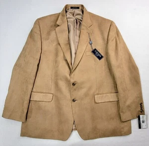 Ralph Lauren Chaps Blazer Herren 48R Wildlederimitat Braun Anzug Jacke Sport Mantel Neu - Bild 1 von 9